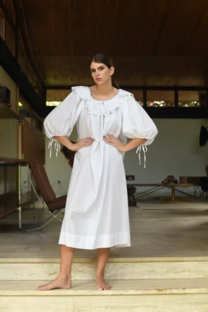 Céleste Robe voile de coton